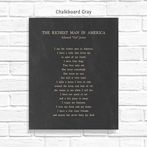 The Richest Man in America Quote by Edward Ted Jones Metal Print - Etsy