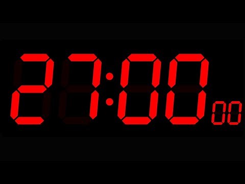 27 Minute Countdown Timer - Red Digits on Black Background(No mid-video ads)