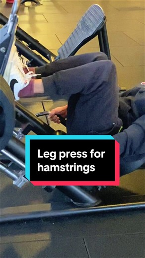 How to train your hamstrings with a leg press? Well, you can’t. The hamstrings flex the knee and extend the hip, but during a leg press you’re extending at the knees. So while the hamstrings are shortened at the hips, they’re lengthened at the knees and their relative length doesn’t change, so they can’t contribute a meaningful amount of force to the movement. To target the hamstrings directly, you need to either extend the hips with a fixed knee angle (RDL, SLDL, glute raise), or flex the knee 