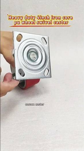 Heavy Industrial Caster 4Inch Cast Iron Core Polyurethane PU Wheel Swivel Caster #casters #castors