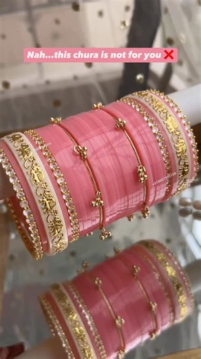 The bridal chura ,kalire, jewellery on Instagram: "Mushy Pink Bridal Chooda – Where Elegance Begins 💖 Presenting our Best Seller Fusion Set — now in a stunning Mushy Pink shade! 🐘 Elephant Motif Bangles 💎 American Diamond Jarkan Bangles 🎐 Brass Ghungroo Bangles – trendy, timeless, terrific! Handcrafted with the finest finish, created by combining our top-selling pieces. ✨ Size: 2.2 to 2.10 🎨 Available in your choice of colours 💼 COD (Cash on Delivery) Available across India 🚀 Worldwide sh