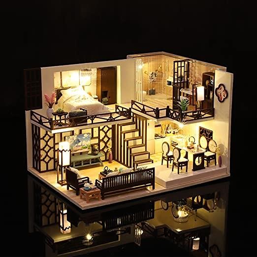 Warm Time DIY Miniature House Model Kit for Adults to Build