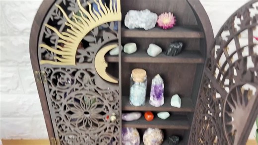 Coppermoon Celestial Arch Crystal Shelf, Crystal Cabinet, Crystal Display Shelf, Crystal Wall Shelf, Crystal Decor, Crystal Holder, Curio - Etsy