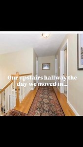 I never realized how much of an impact our staircase update would make on the feel of our entire home! Here’s what we did to achieve this look: 1. Painted walls @benjaminmoore shoreline gray 2. Refinished our flooring by sanding down existing floors and staining with bona white @infinite_floors_8579997983 3. Replaced our banister and spindles with a more square modern style. 4. Replaced runner with this beautiful one from @thecarpetworkroom 5. New artwork from @urbangardenprints and @frameiteasy