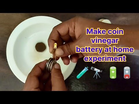 Vinegar and coin battery using electrochemical reaction science experiment l #chemistry #physics