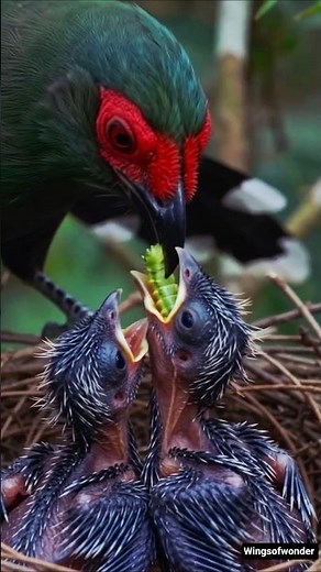 Red-faced Malkoha 62 Days Timelapse #birds #shortsbirds #wildlife #birdswatching #birdsoftheworld