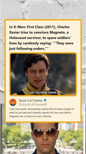 X-Men First Class 2011 Xaviers Regrettable Following Orders Line to Magneto