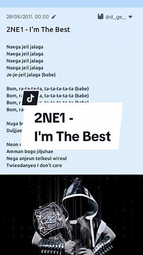 2NE1 - I'm The Best (Lyrics) Kpop