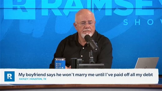 "You're a princess and you deserve more" Ramsey is a simp when it comes to relationships, and offers shit financial advice for the most part.The boyfriend is right to expect her to get her money in order if she wants to marry, and there is no prenup. He is paying all the rent, makes way more than her and this dickhead just fluffs her up and tells her she is a princess...