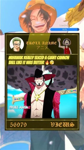 Mihawk is Too Badass in This scene 🔥 #luffy #mihawk #onepiece