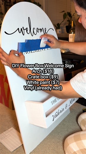 DIY Flower Box Welcome Sign for Engagement Party