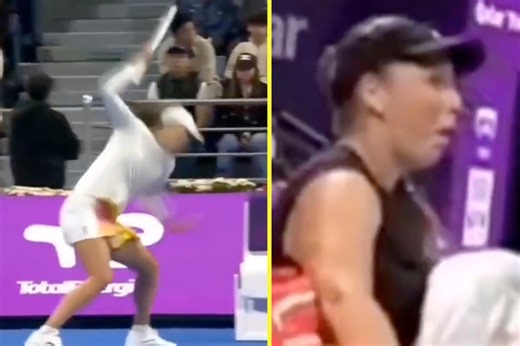 Jelena Ostapenko gives cheeky reaction as rival Iga Swiatek destroys racket in historic defeat
