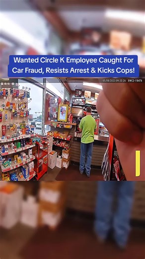 Wanted Circle K Employee Caught For Car Fraud, Resists Arrest & Kicks Cops! #cops #copsoftiktok