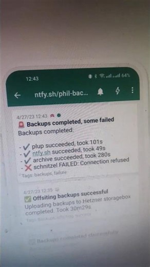 I plan to deploy ntfy message notifications.