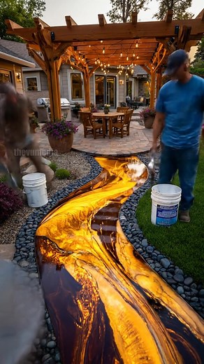 Stunning Epoxy Resin Pathway Build In Backyard! #epoxy #resin #diy #backyard | Vu Tips & Tricks
