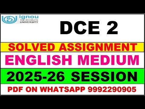 DCE 2 solved assignment 2025-26 in English || dce 2 solved assignment 2026 || dce2 2025-26