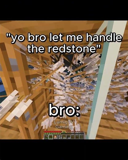 when you let your friend handle the redstone in minecraft...