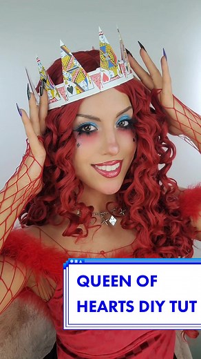 DIY QUEEN OF HEARTS DIY❤️this costume is also super affordable! Tim Burton's queen of hearts is a stunning and distinct character but tbh her outfit, makeup and hair look super unmanageable to wear all night on Halloween. I saw a pic of the crown on pinterest and it was off to the races making my own version!❤️ ♡ ♡ ♡ #queenofhearts #queenofheartscostume #queenofheartsmakeup #aliceinwonderland #timburton #halloween #halloweendiycostume #halloween2022 #diy #diycostume #easycostume #affordablecostu