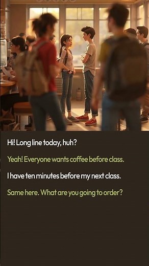 “Coffee Break Before Class ☕ | Simple English Conversation (A1–A2)” #learnenglish #facts #ingles