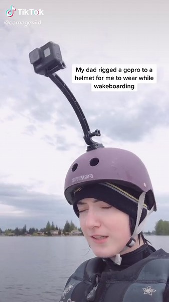 I looked so dumb but the footage we got was really cool #humiliating#neverfitin#natureathome#wakeboarding#gopro#fyp