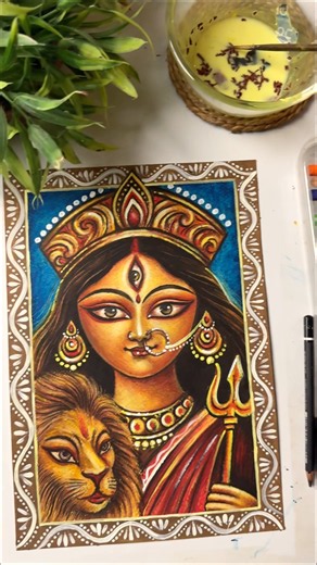 Durga Thakur Drawing 🌸 #shorts #durgapuja #durga #drawing #art