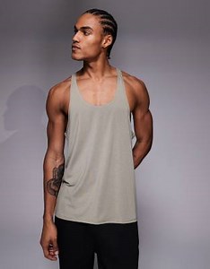 4505 quick dry performance jersey training stringer tank top in sandstone | ASOS