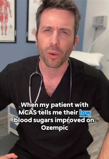 One thing we see quite often in patients with mast cell activation syndrome is reactive hypoglycemia. Blood sugar can drop after carbohydrate-heavy meals, but in many cases it also falls seemingly at random, leaving patients shaky, anxious, sweaty, light-headed, and exhausted. For many people, these episodes are among the most distressing symptoms they experience. Interestingly, one of the therapies that can help stabilize this pattern is a GLP-1 agonist or a GLP-1/GIP combined agonist—medicatio