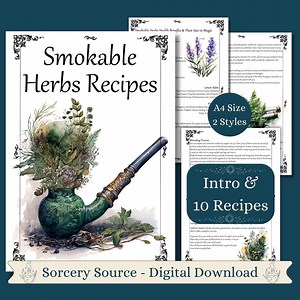 Smokable Herbs Recipes for Spells, Herbs in Witchcraft, Herbal Grimoire and Book of Shadows - Etsy