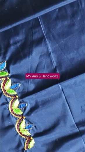 Thread work blouse design 💚💜💛💜