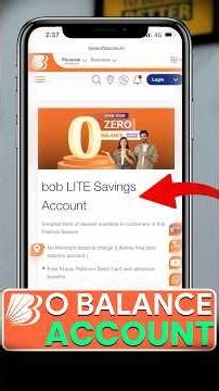 BOB Zero Balance Account Opening Online | Bank Of Baroda Online Account Opening