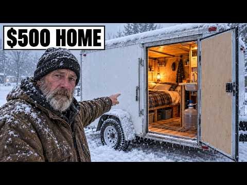 How Homeless People Turn a $500 Cargo Trailer Into a Hidden Home With Heat & Water