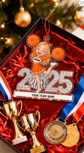 Christmas cheerleader ornament — the perfect gift for the girl who...