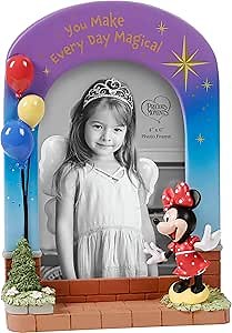 Precious Moments Minnie Mouse Picture Frame | You Make Every Day Magical Disney Minnie Mouse Resin/Glass Photo Frame | 4" x 6" Photo | Disney Decor & Gifts