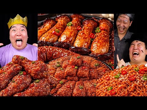 KING Pours FIRE Spicy Sauce to Prank a Beggar… But Gets SCHOOLED 😂 | ASMR MUKBANG