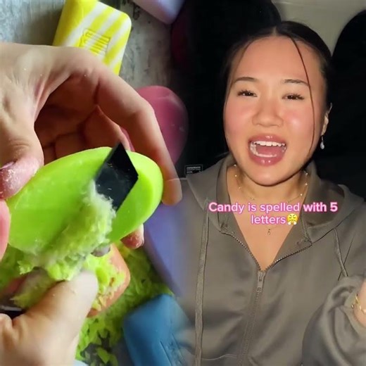 My gf tries to write candy using just two letters 🤣#couples