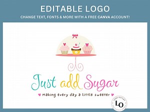 Editable Cupcake Logo Template: DIY Bakery Branding (canva) - Etsy