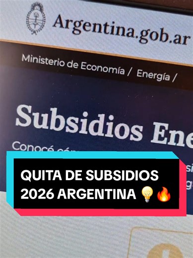 QUITA de SUBSIDIOS a LUZ y GAS 2026 en ARGENTINA 🔥💡 Explicado rapidito #subsidios #tarifas2026 #argentina