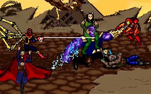 16位游戏的复仇者联盟3是这个样子，超酷的！ Avengers VS Thanos - 16 Bit Scenes