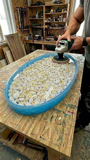 Cast 1000 Rocks Into an Epoxy Table… The Result Is Insane 😱