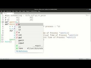 [1/5] SPPU SPOSL - CPU Scheduling - Gantt Chart - Python