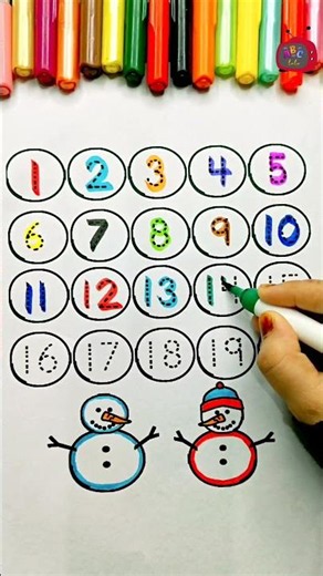 ☃️ Learn Numbers 1-20 with Snowballs ❄️ | Fun Number Writing for Kids ✏️ #Shorts
