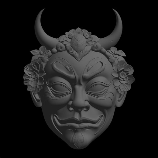 Japanese Style Mask STL File for 3D Printing