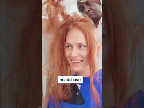 Beautiful Headshave Lady Long Hair