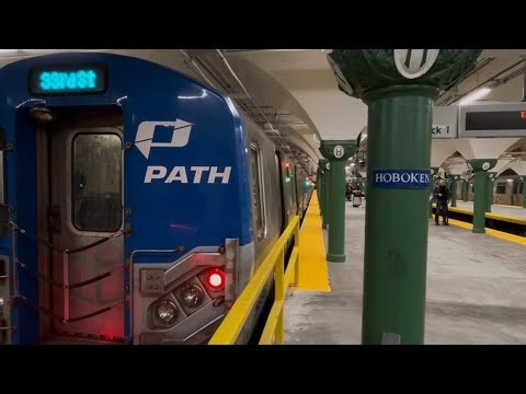PATH Train: Blue Line Train Full Ride from Hoboken Terminal to 33rd Street