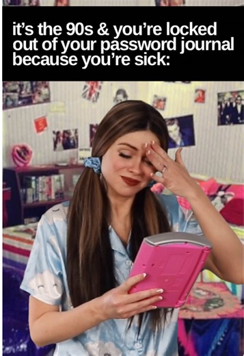 When your Password Journal didn’t recognize your sick voice so it locked you out. 😭 #90s #90kids #nostalgia #millennial #password