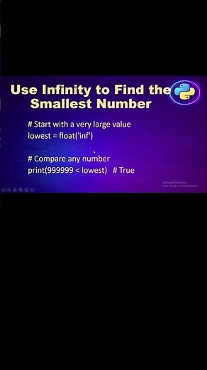 Python Trick: Find the Smallest Number Using Infinity | Short Coding Tip