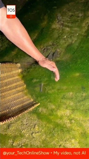 SILENT HUNT — hands and basket only 🐠✨#shorts #skills #crafts #riverlife #handcatch