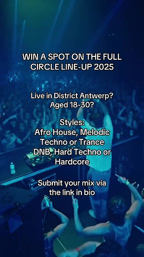 The Circle of Talent returns with two fresh DJ contests to spotlight Antwerp’s rising talent! 🎧 Whether you thrive in the chaos of hard techno, hardcore or drum-‘n-bass or prefer the grooves of Afro House, melodic techno or trance: this is your moment.💥 ❕ To take part, you must be 18–30 years old and live, work or study in District Antwerp. Submit your mix via VI.BE before August 7 (link in bio) and showcase your talent! ⚡️ Good luck!
