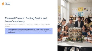 Personal Finance Renting Basics and Lease Vocabulary Starter Lesson Bundle Volum