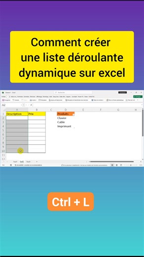 tutoriel comment créer une liste déroulante sur excel #Excel #listederoulante | Informatique